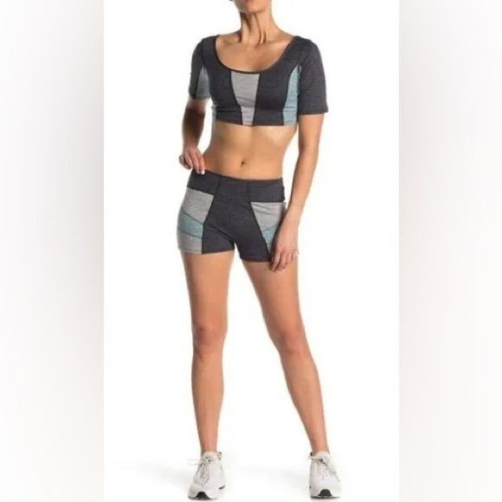 NWT Free People Movement Color Block 2 Piece Set Crop Top & Shorts - Picture 3 of 12